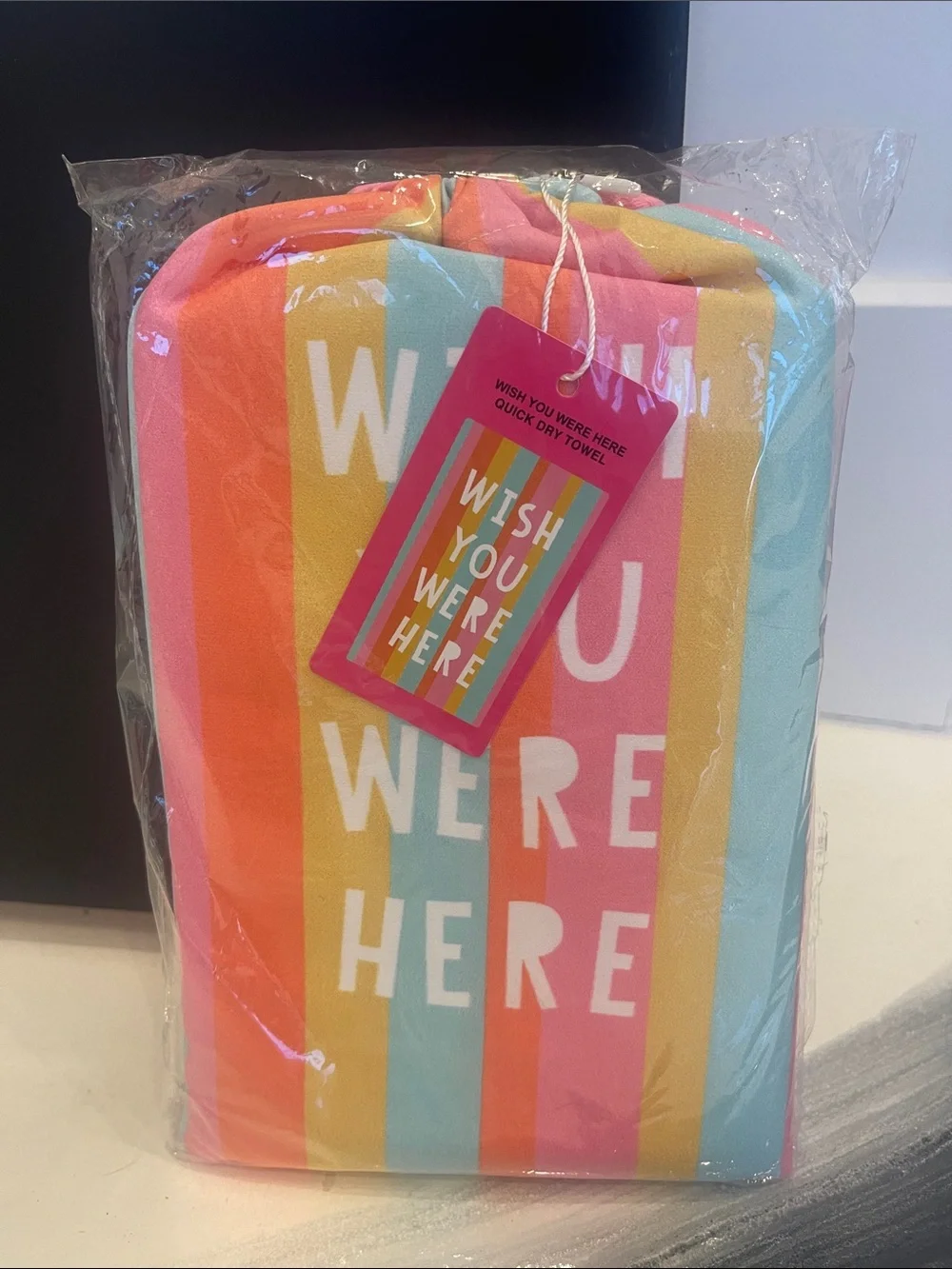 NIB Wish You Were Here Multicolor Quick Dry Beach Towel
